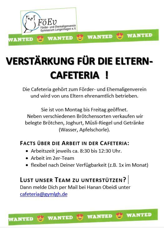 Wanted---Cafeteria